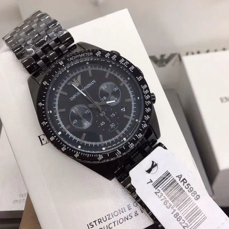 Emporio Armani Sportivo Chronograph Black Dial Men's Watch- AR5989